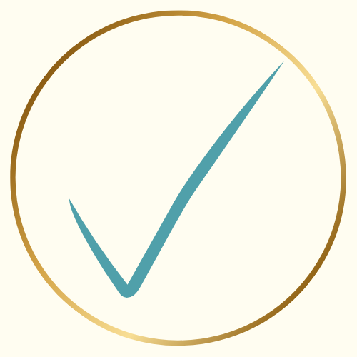 Wise Woman's Breathwork Temple Graphic: Brand - Teal handwritten tick in circle